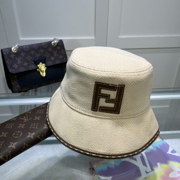 Fendi Denim Bucket Hat Cream Fendi Hat
