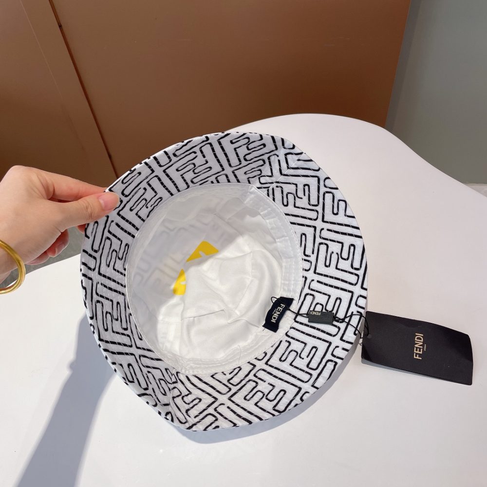 Fendi Denim Bucket Hat White Fendi Hat - Image 3