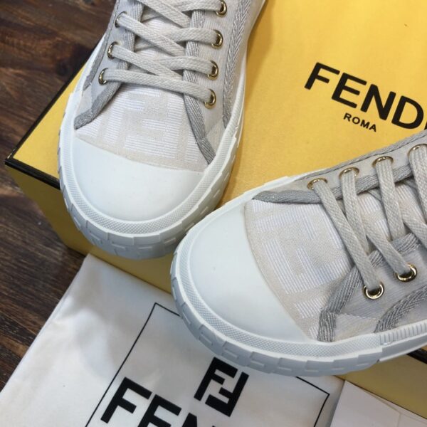 Fendi Domino Fabric Sneakers Grey For Women
