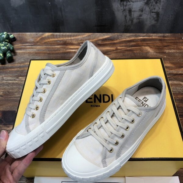Fendi Domino Fabric Sneakers Grey For Women