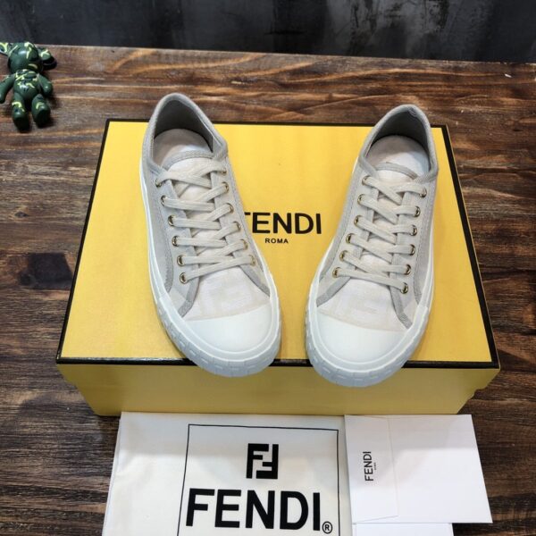 Fendi Domino Fabric Sneakers Grey For Women