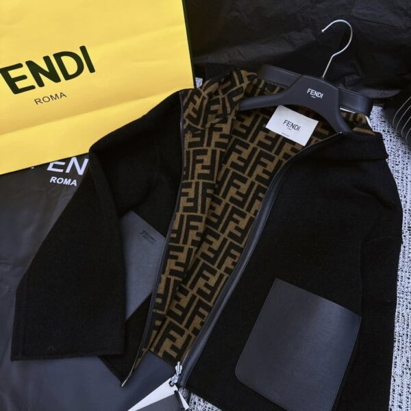 Fendi Double Zipper Jacket Black For Women