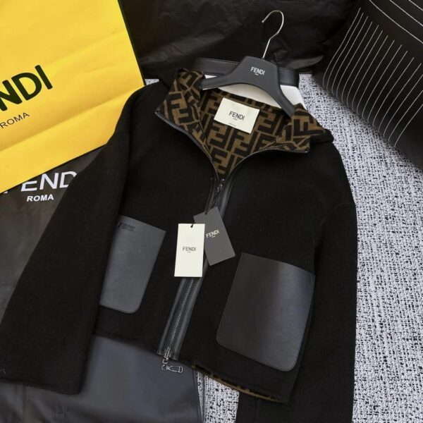 Fendi Double Zipper Jacket Black For Women