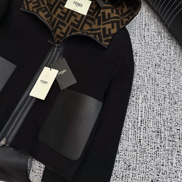 Fendi Double Zipper Jacket Black For Women