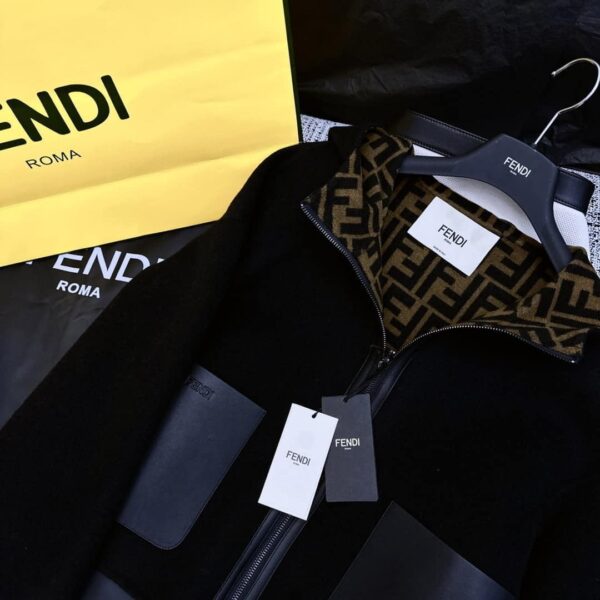 Fendi Double Zipper Jacket Black For Women
