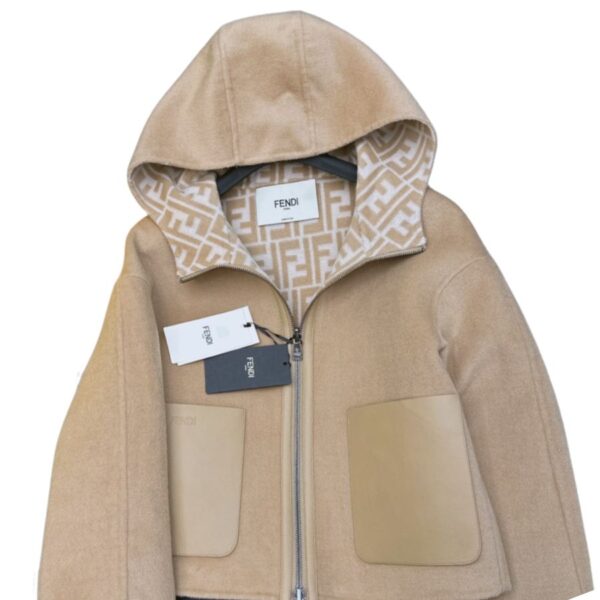 Fendi Double Zipper Jacket Brown For Women