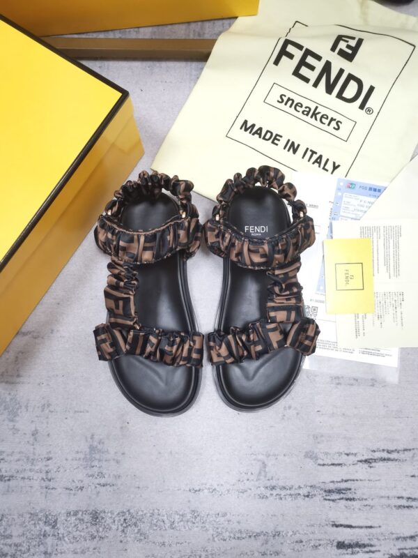 Fendi Feel Brown Satin Sandals For Women 8X8291AE7SF0R7V