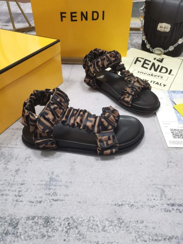 Fendi Feel Brown Satin Sandals For Women 8X8291AE7SF0R7V