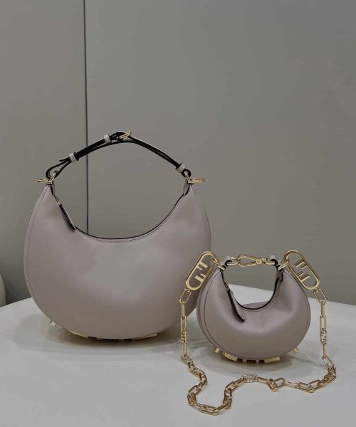 1:1 Replica Fendi Fendigraphy Beige Mini Shoulder Bag For Woman 16.5cm/6.5in
