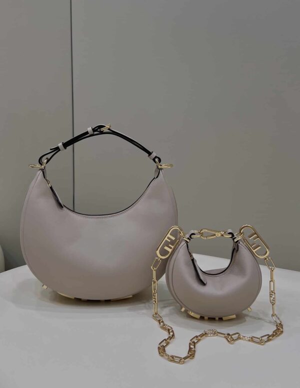 1:1 Replica Fendi Fendigraphy Beige Mini Shoulder Bag For Woman 16.5cm/6.5in