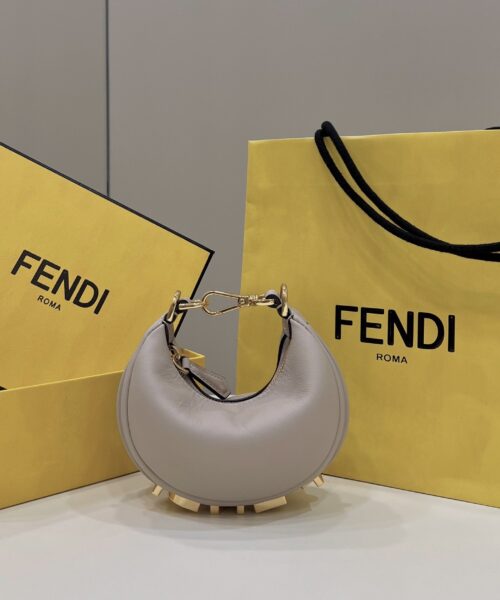 1:1 Replica Fendi Fendigraphy Beige Mini Shoulder Bag For Woman 16.5cm/6.5in
