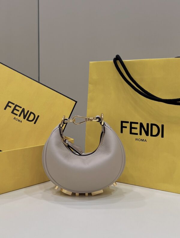1:1 Replica Fendi Fendigraphy Beige Mini Shoulder Bag For Woman 16.5cm/6.5in