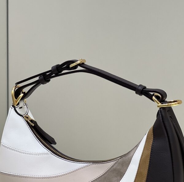 1:1 Replica Fendi Fendigraphy Small Beige And Brown Inlay Bag For Woman 24.5cm/9.5in 8BR798AJSSF1HNV
