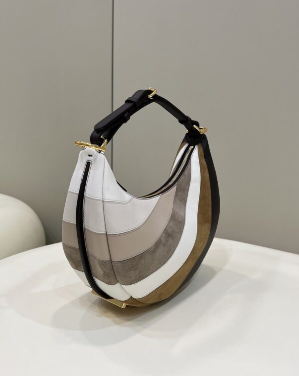1:1 Replica Fendi Fendigraphy Small Beige And Brown Inlay Bag For Woman 24.5cm/9.5in 8BR798AJSSF1HNV
