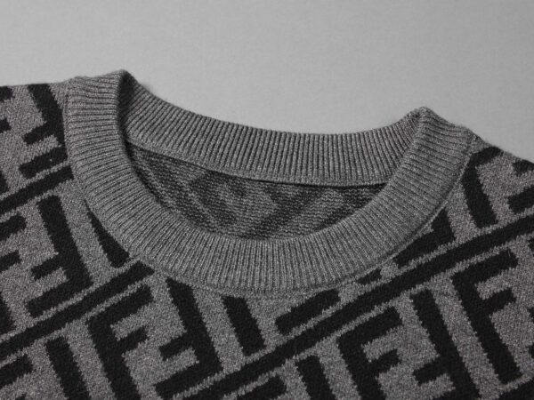 Fendi FF Diagonal Stripe Sweatshirt Grey For Men
