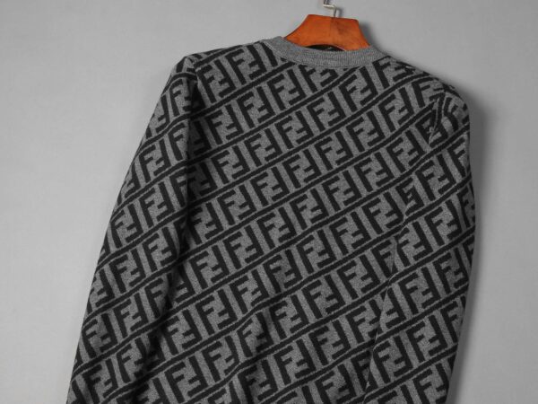 Fendi FF Diagonal Stripe Sweatshirt Grey For Men