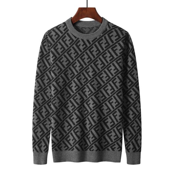 Fendi FF Diagonal Stripe Sweatshirt Grey For Men