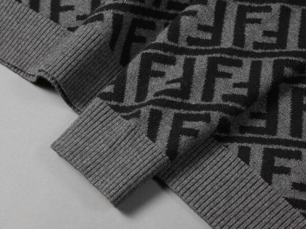 Fendi FF Diagonal Stripe Sweatshirt Grey For Men
