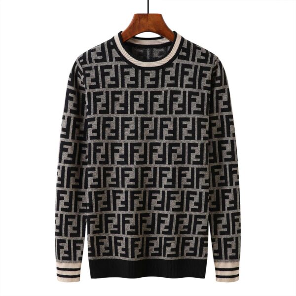Fendi FF Monogram Sweater Black For Men