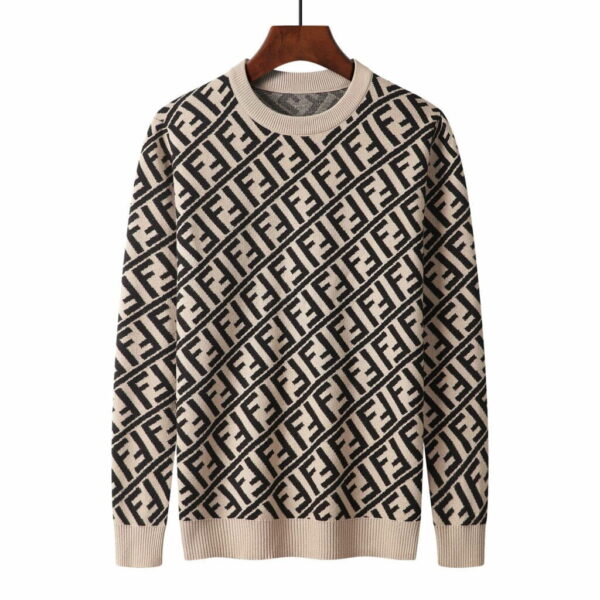 Fendi FF Monogram Sweater Cream For Men
