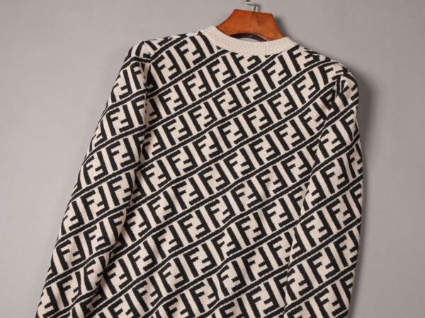 Fendi FF Monogram Sweater Cream For Men