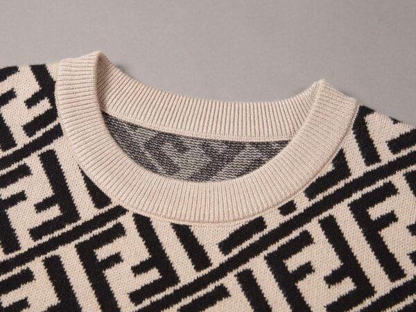 Fendi FF Monogram Sweater Cream For Men