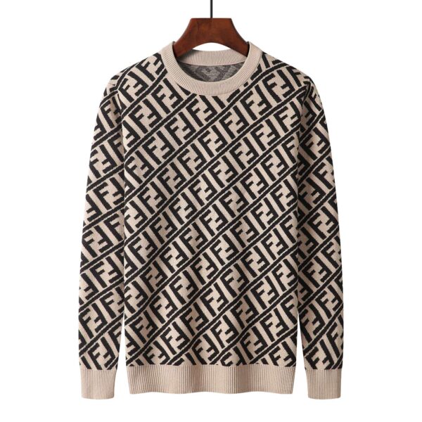 Fendi FF Monogram Sweater Cream For Men