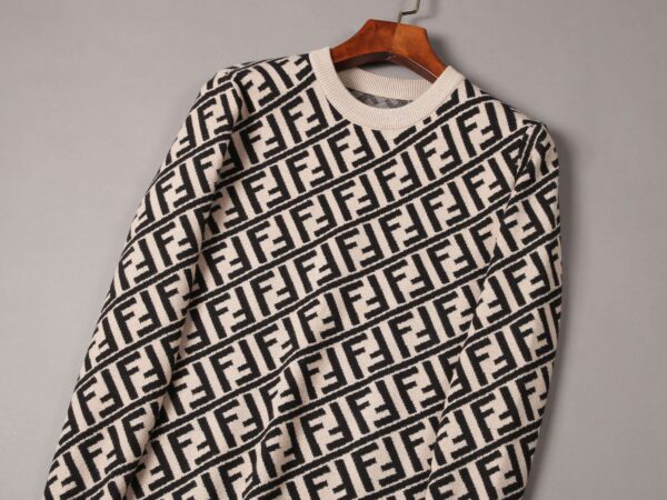 Fendi FF Monogram Sweater Cream For Men