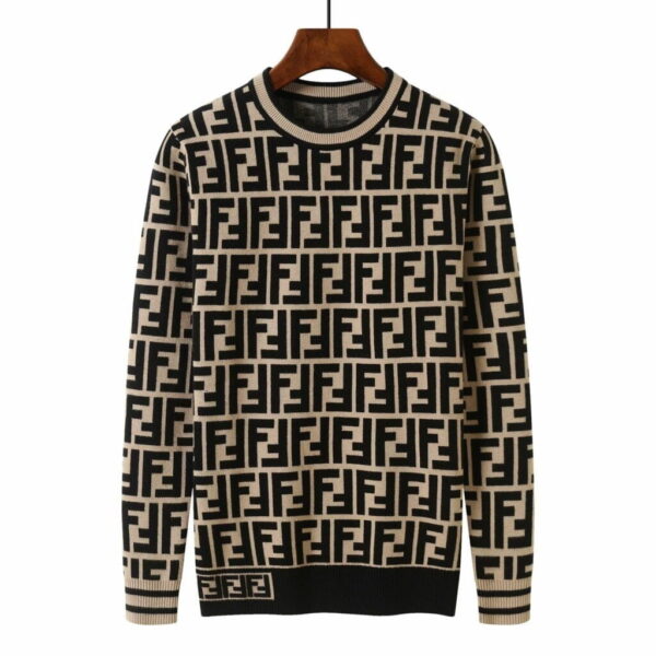 Fendi FF Motif Sweater Brown For Men