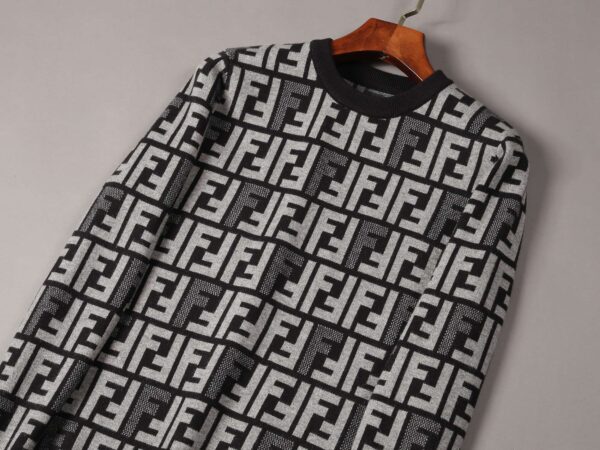 Fendi FF Stripe Sweatshirt Black For Men
