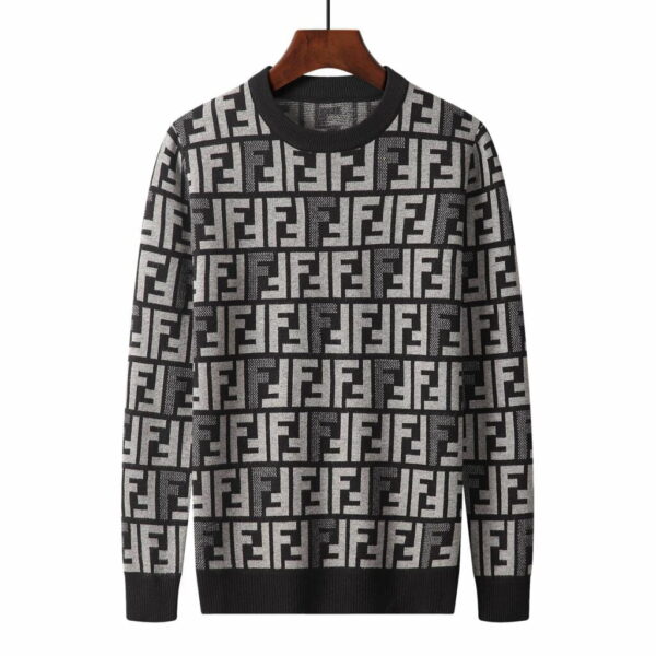 Fendi FF Stripe Sweatshirt Black For Men