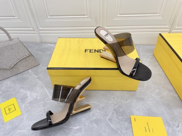 Fendi First Black Transparent High-Heeled Sandals For Women