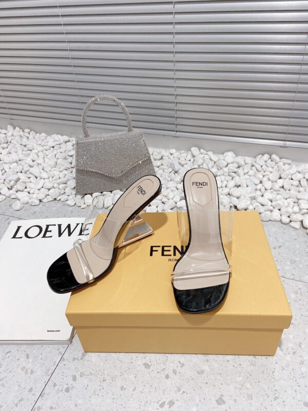 Fendi First Black Transparent High-Heeled Sandals For Women