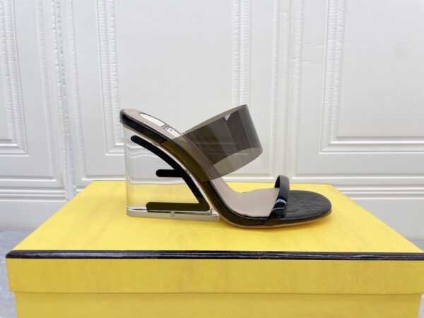 Fendi First Black Transparent High-Heeled Sandals For Women