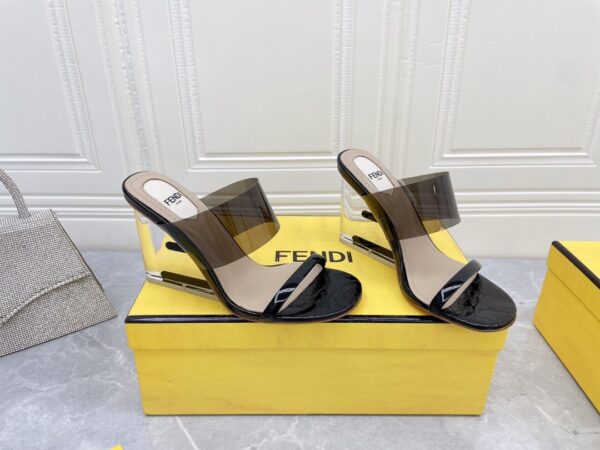 Fendi First Black Transparent High-Heeled Sandals For Women