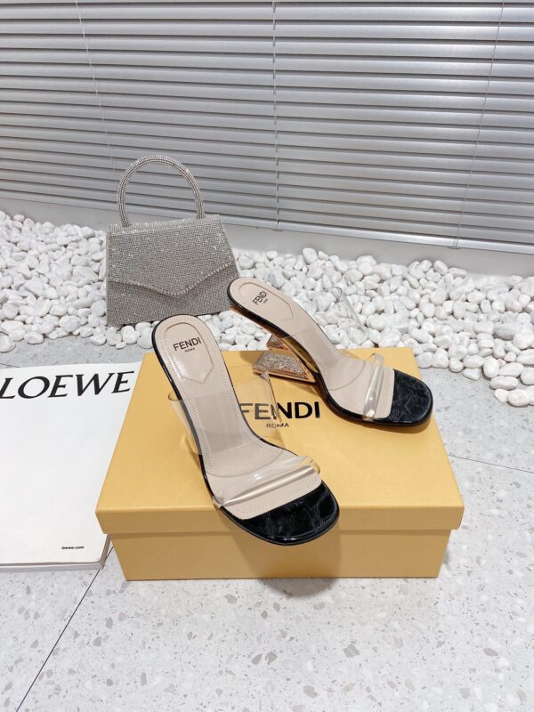 Fendi First Black Transparent High-Heeled Sandals For Women