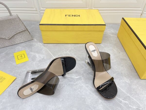 Fendi First Black Transparent High-Heeled Sandals For Women