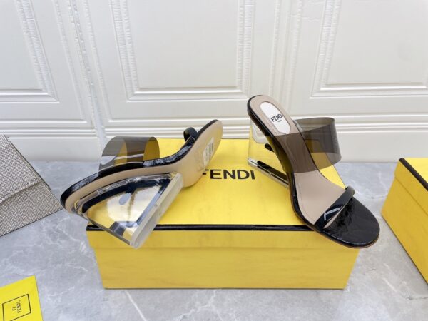 Fendi First Black Transparent High-Heeled Sandals For Women