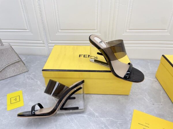 Fendi First Black Transparent High-Heeled Sandals For Women