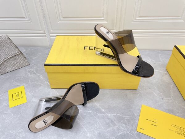 Fendi First Black Transparent High-Heeled Sandals For Women