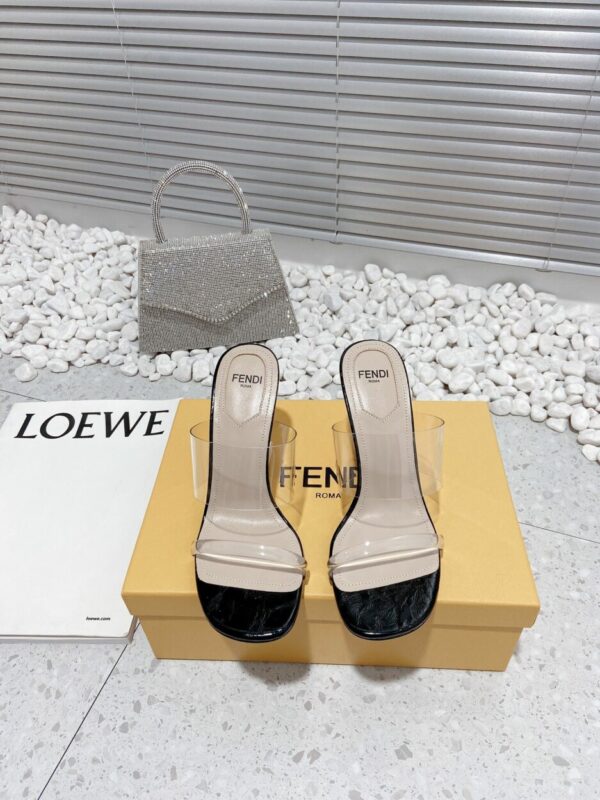 Fendi First Black Transparent High-Heeled Sandals For Women