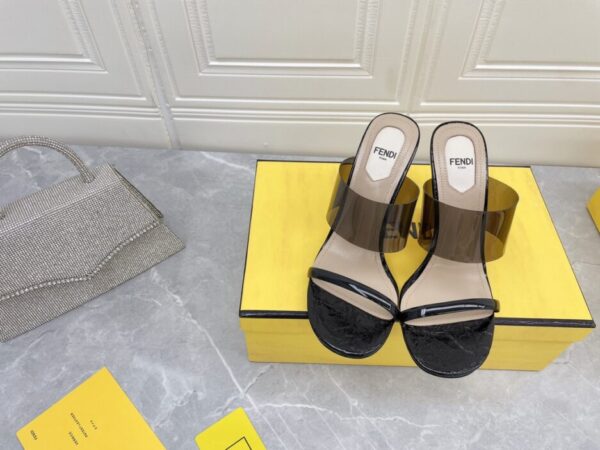 Fendi First Black Transparent High-Heeled Sandals For Women