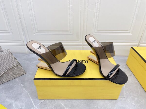 Fendi First Black Transparent High-Heeled Sandals For Women