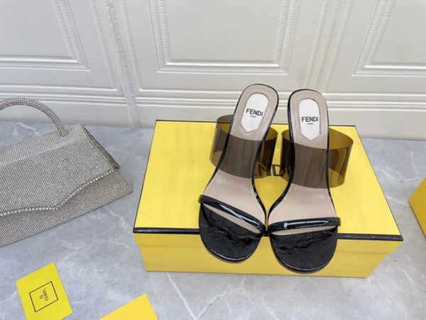 Fendi First Black Transparent High-Heeled Sandals For Women