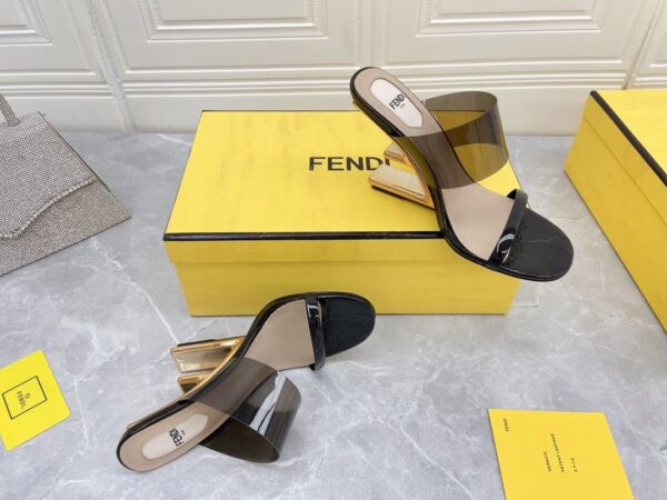 Fendi First Black Transparent High-Heeled Sandals For Women