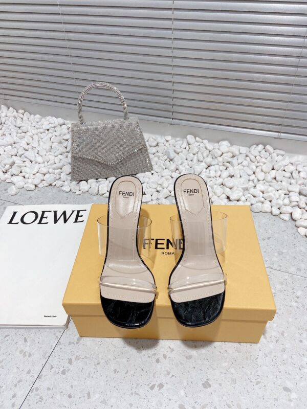 Fendi First Black Transparent High-Heeled Sandals For Women