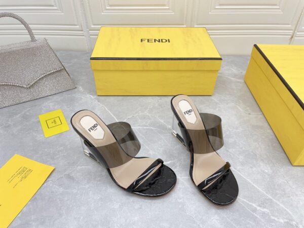 Fendi First Black Transparent High-Heeled Sandals For Women