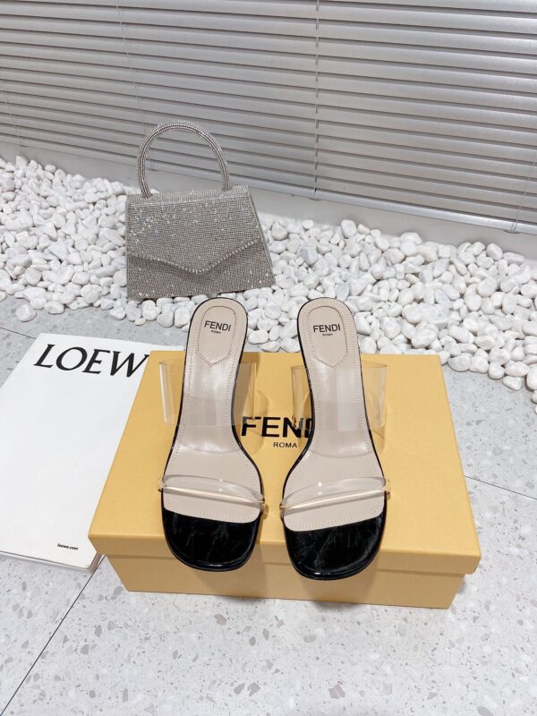 Fendi First Black Transparent Medium-Heeled Sandals For Women