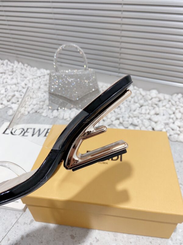 Fendi First Black Transparent Medium-Heeled Sandals For Women