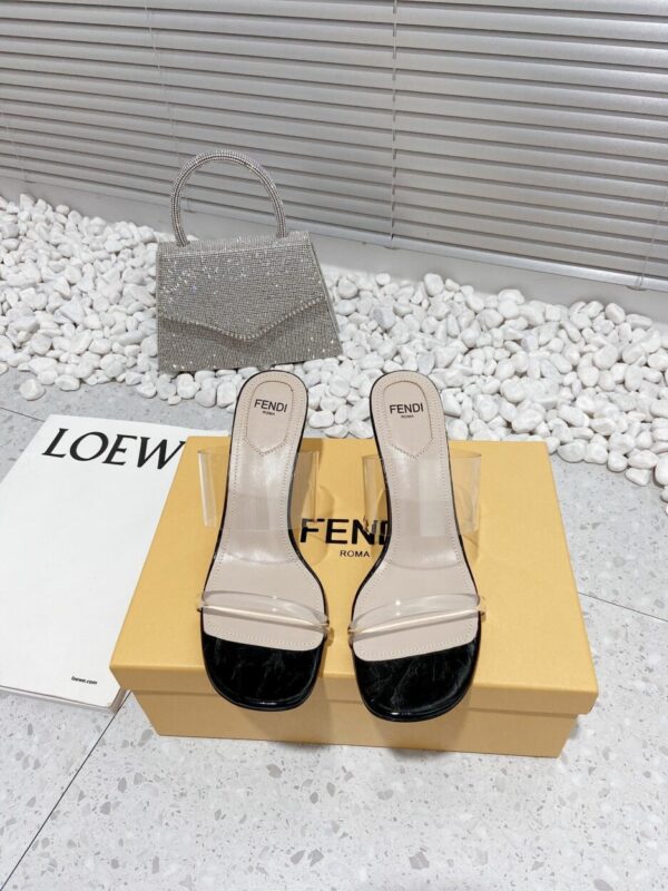 Fendi First Black Transparent Medium-Heeled Sandals For Women